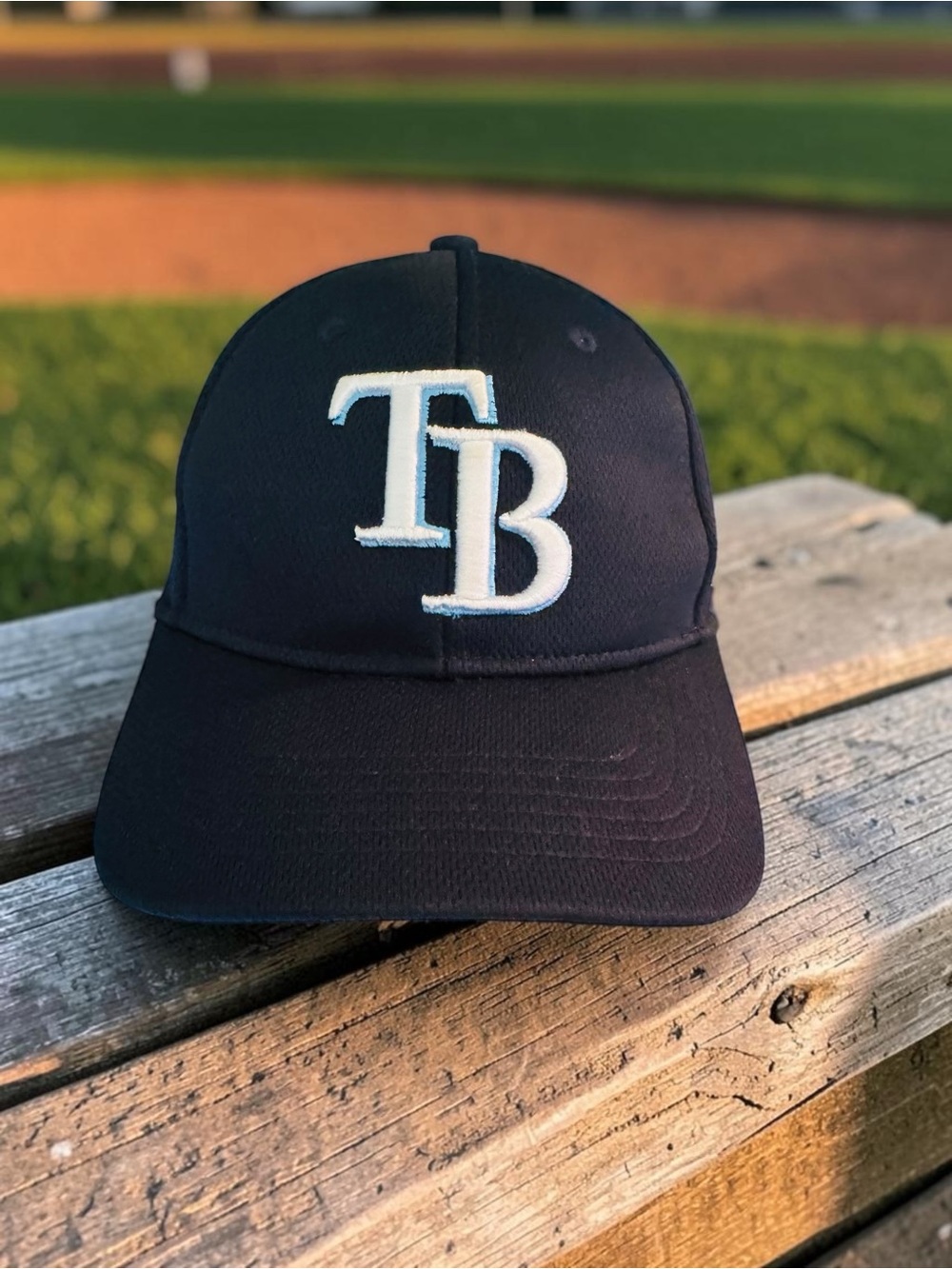 Tampa Bay Rays MLB Adjustable Hat Navy Blue TB Logo Baseball Cap Adult